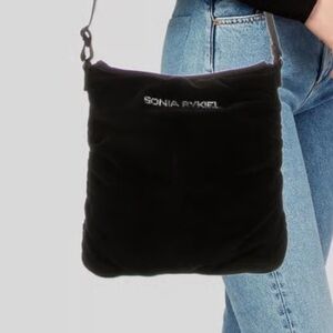 Black Velvet Sonia Rykiel Crossbody Bag With Gunmetal-tone Hardware - EUC